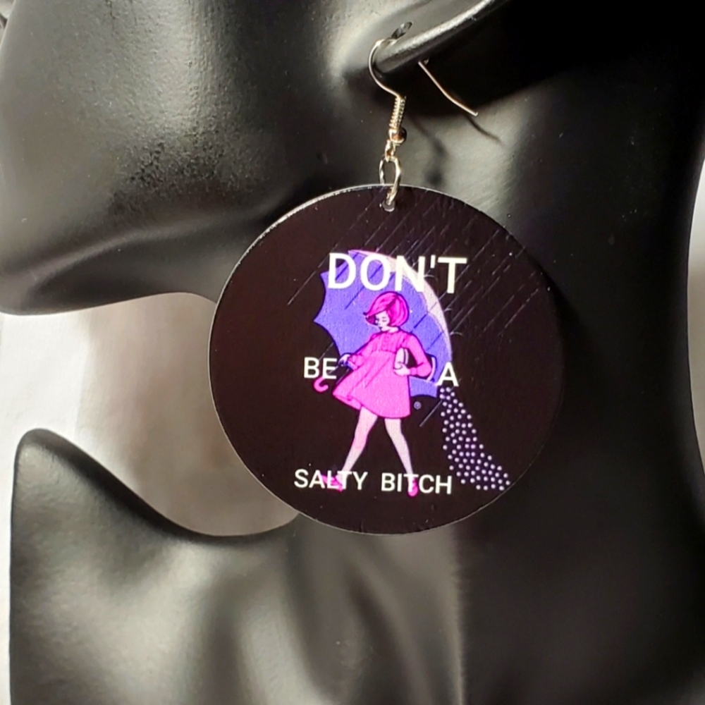Humorous Wood Earrings
